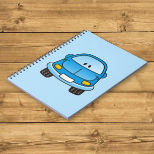 Cuaderno Coche de dibujos animados azul