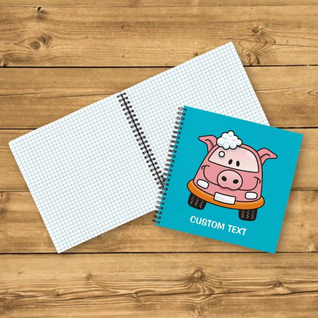 Cuaderno coche de dibujos animados de cerdo (Subido por el creador)