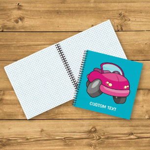 Cuaderno Coche de dibujos animados rosa
