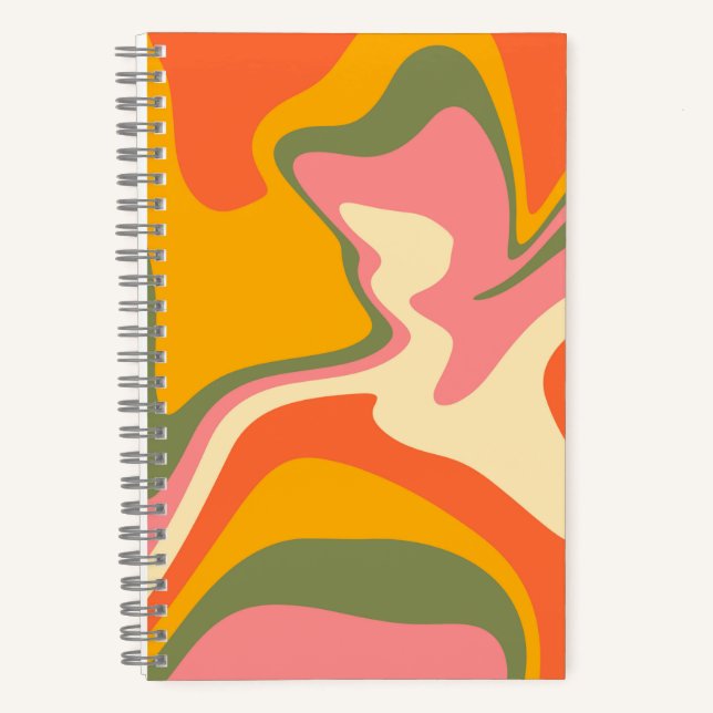 Cuaderno Coche de época Groovy Liquified Marble Retro 60 (Anverso)
