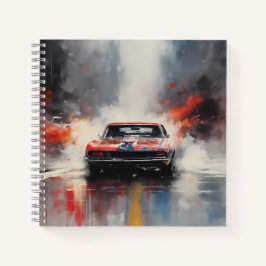 Cuaderno Coche de musculación roja en cabeza