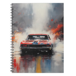 Cuaderno Coche de musculación roja en cabeza