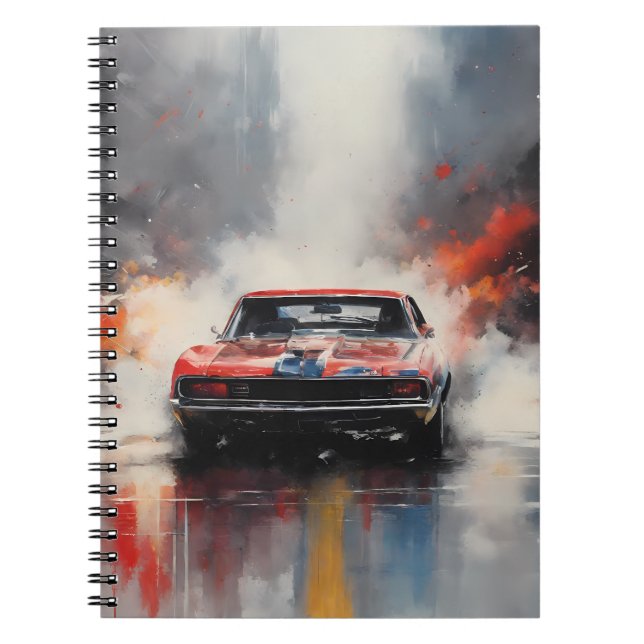 Cuaderno Coche de musculación roja en cabeza (Frente)