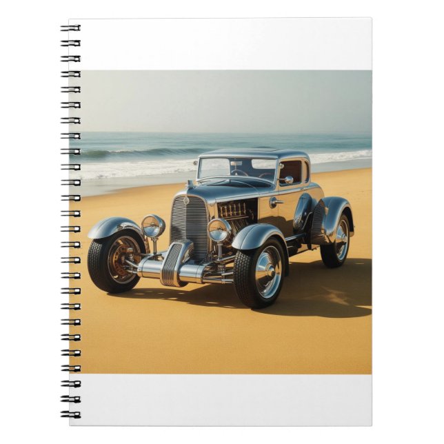 Cuaderno Coche de plata en la playa (Frente)