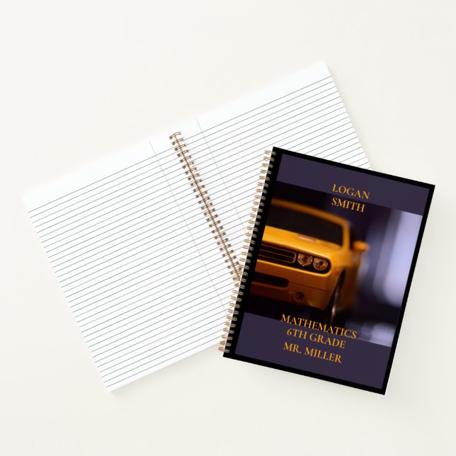 Cuaderno Coche muscular amarillo 2013 Aula de la escuela pe (Interior)