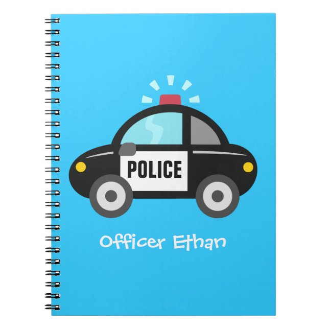 Cuaderno Coche policía lindo con la sirena para los niños (Frente)