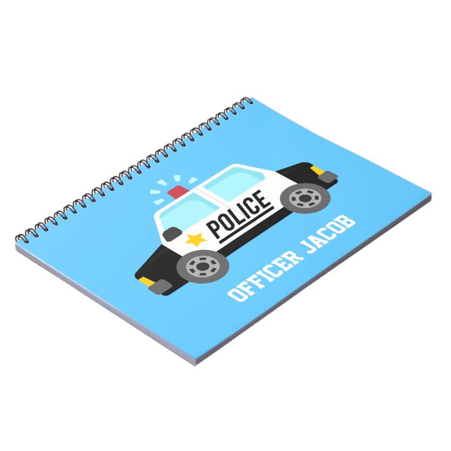 Cuaderno Coche policial con niño oficial de sirena personal (Lado Izquierdo)