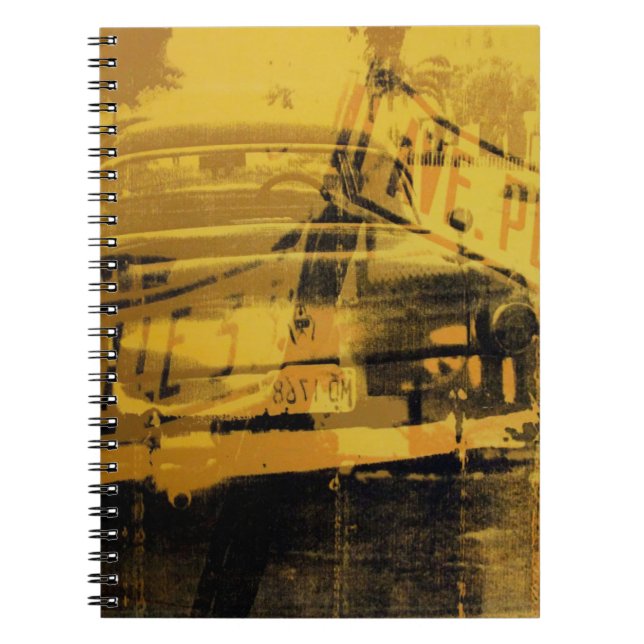 Cuaderno Coche y placa de calle amarillos (Frente)