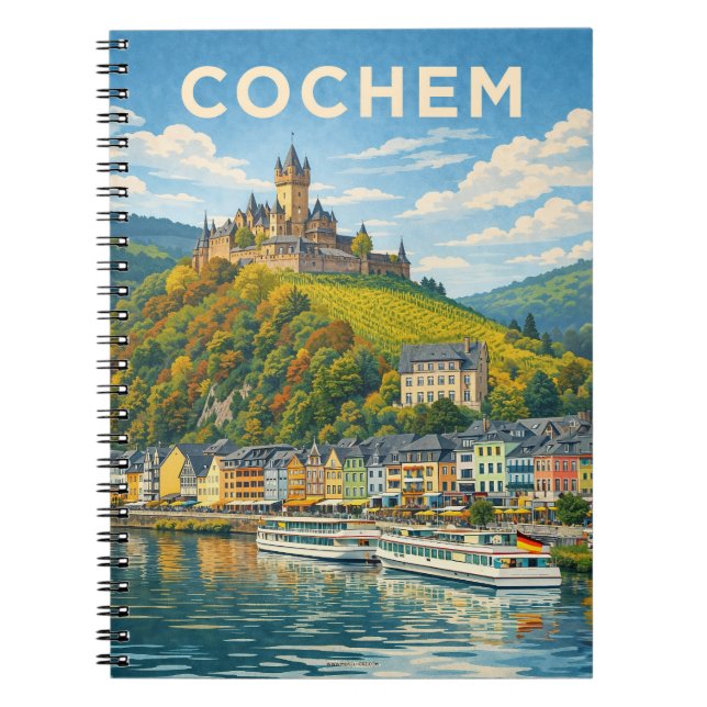 Cuaderno Cochem Germany Vintage Travel Art (Frente)