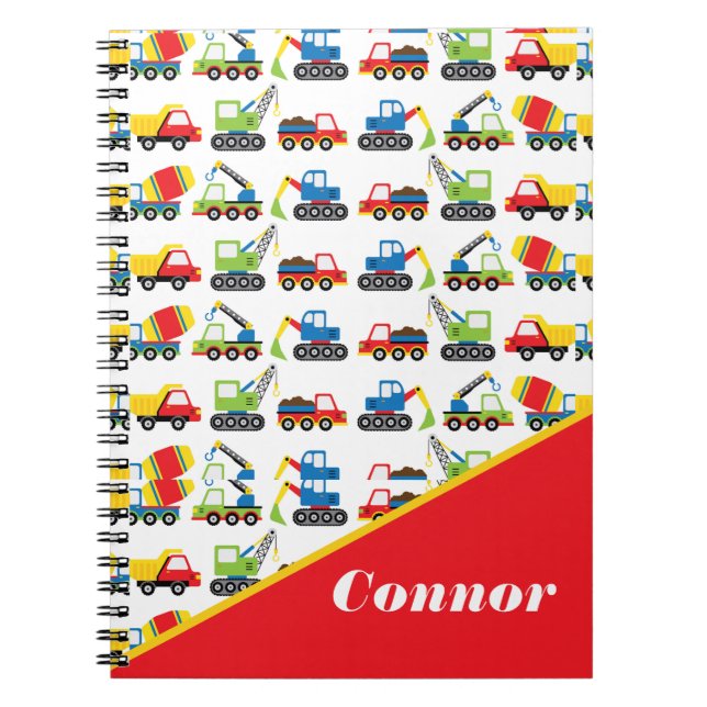 Cuaderno Coches De Juguetes De Vehículo De Construcción Cut (Frente)