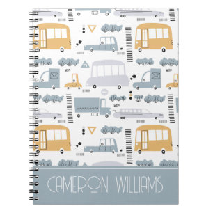 Cuaderno Coches recortados en el patrón de tráfico
