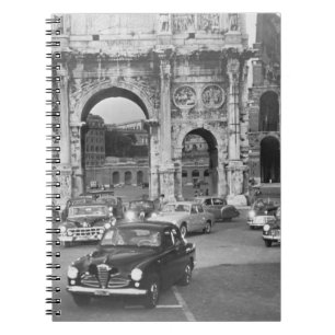 Cuaderno Coches y monumentos antiguos Roma Italia, capital