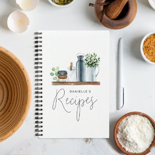 Cuaderno Cocina acuarela Suministros de recetas personaliza