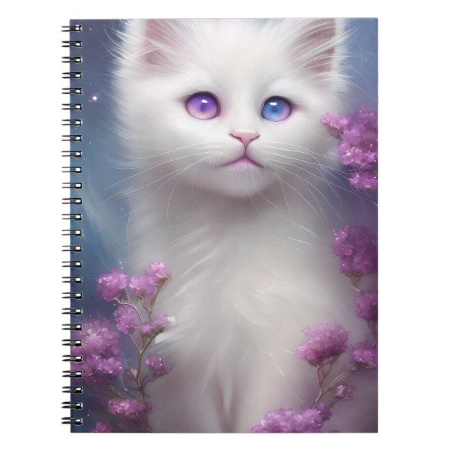 CUADERNO COCINA BLANCA DE FLUJO CUIDADA CON FLORES ROJOS (Frente)