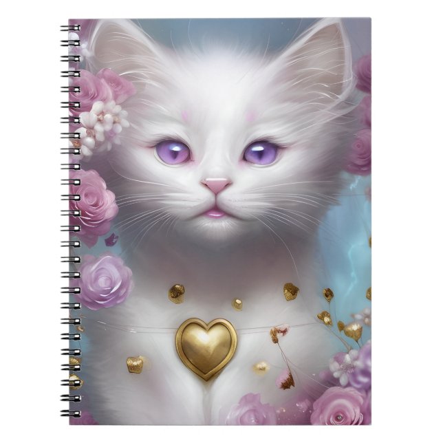 CUADERNO COCINA BLANCA DE FLUJO CUIDADA CON FLORES ROJOS (Frente)