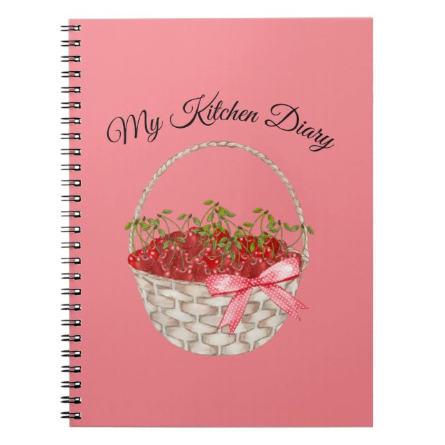 Cuaderno Cocina Rustica Cookbook Personalizada Pastel Cherr (Frente)