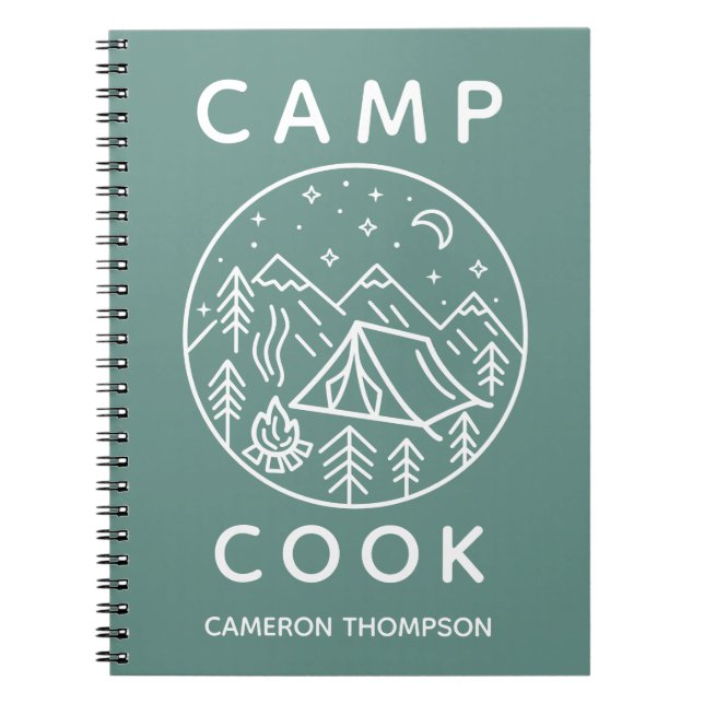 Cuaderno Cocina verde personalizada de campamento de verano (Frente)