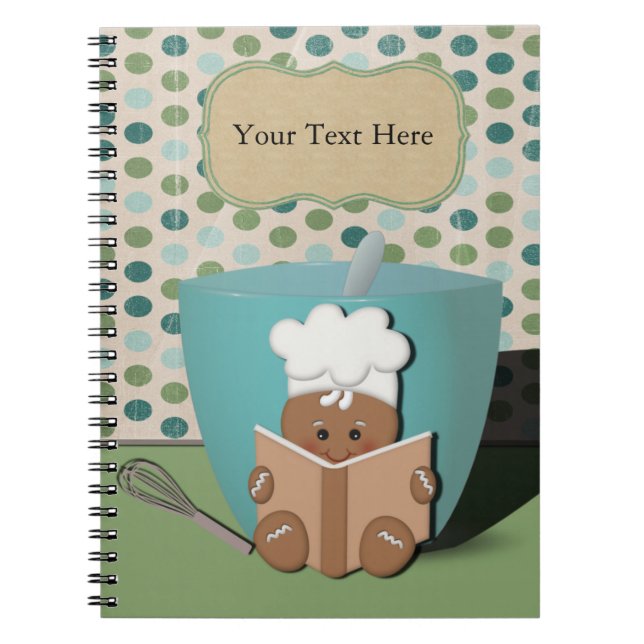 Cuaderno Cocinero del pan de jengibre, personalizable (Frente)