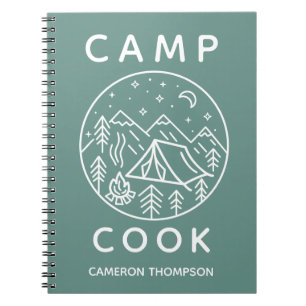 Cuaderno Cocinero Personalizado Verde de Campamento de Vera