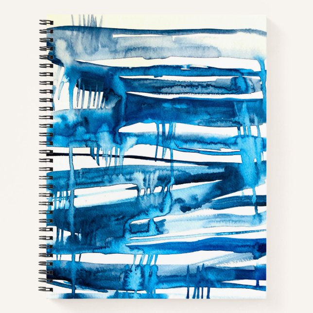 Cuaderno Cocitos de acuarela de arte abstracto azul (Anverso)
