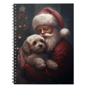 Cuaderno Cockapoo con Navidades festivos de Santa Claus