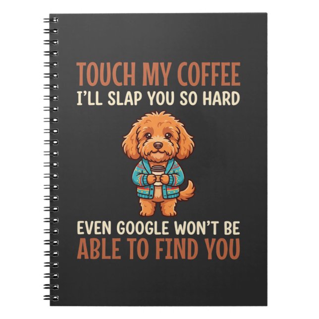 Cuaderno Cockapoo Divertido Amante Del Café (Frente)