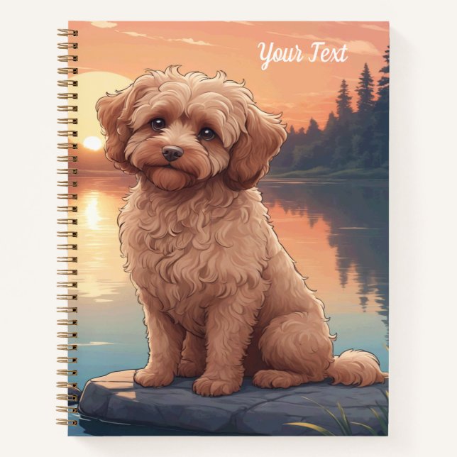 Cuaderno Cockapoo junto al lago (Anverso)