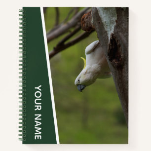 Cuaderno Cockatoo Australia Parrot Upside Down, Funny Green