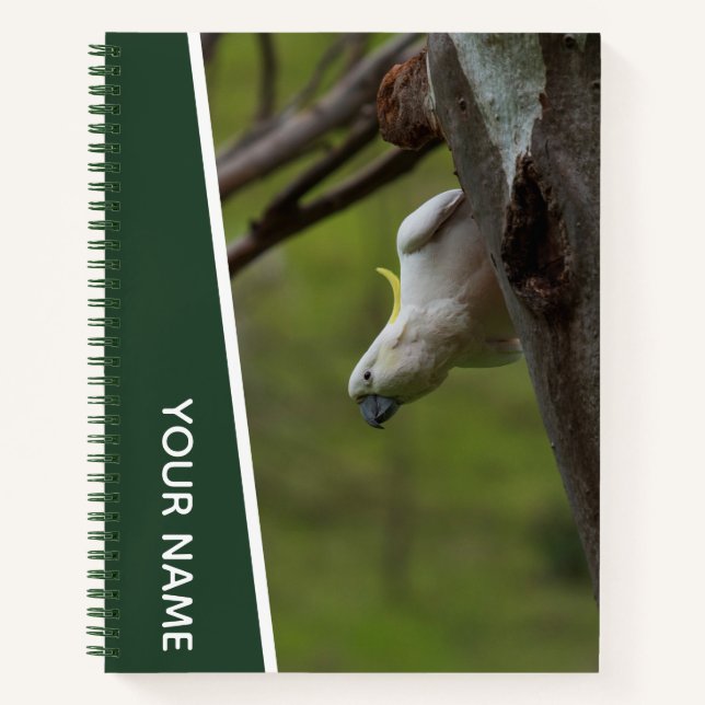 Cuaderno Cockatoo Australia Parrot Upside Down, Funny Green (Anverso)