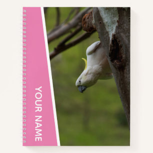 Cuaderno Cockatoo Australia Parrot Upside Down, Funny Pink