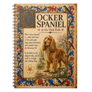 Cuaderno Cocker Spaniel, Arte de Bestiario Medieval