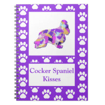 Cocker Spaniel Besa a Perro Silhouette PurplePY&B