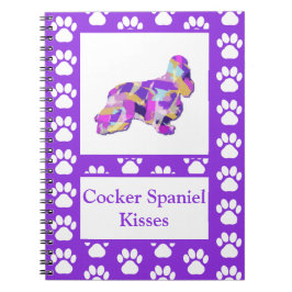 Cuaderno Cocker Spaniel Besa a Perro Silhouette PurplePY&B