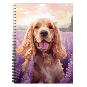 Cuaderno Cocker Spaniel en el campo Lavender
