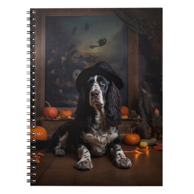 Cuaderno Cocker Spaniel Inglés Calabazas Halloween Espeluzn (Frente)