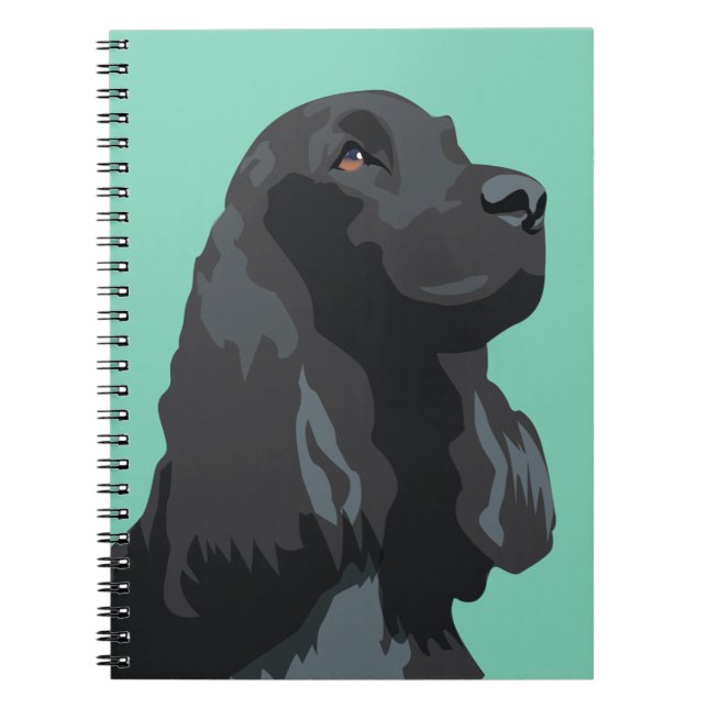 Cuaderno Cocker Spaniel - Negro - Plantillas de raza básica (Frente)
