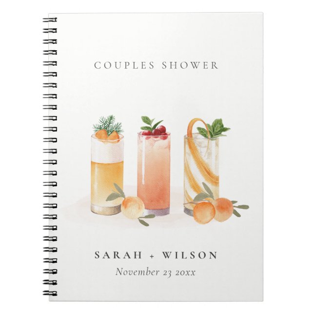 Cuaderno Cocktail de fruta lindo Naranja Rubor Parejas Duch (Frente)