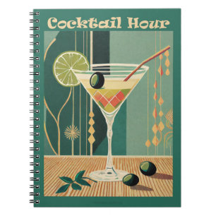 Cuaderno Cocktail Hour Mid Century Martini Moderno