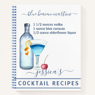 Cuaderno Cocktail Watercolorreceta Receta de bebidas mixtas