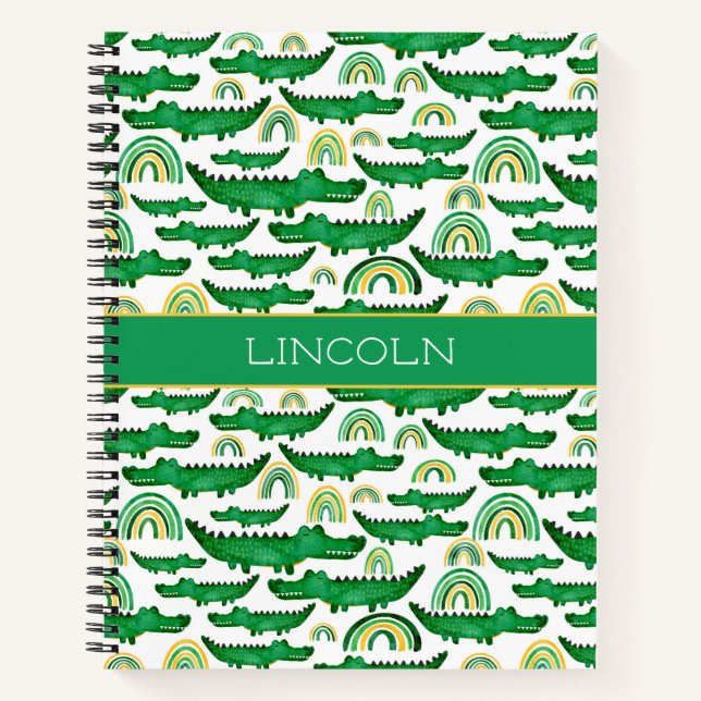Cuaderno Cocodrilo acuático lagrima personalizado (Anverso)