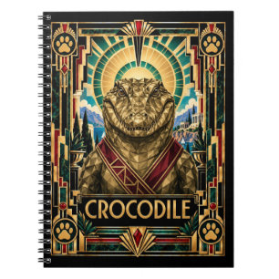 Cuaderno Cocodrilo, fauna Art Déco