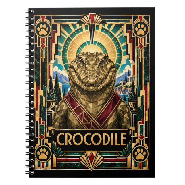 Cuaderno Cocodrilo, fauna Art Déco (Frente)