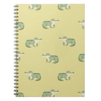 Cuaderno Cocodrilos en acuarela sobre amarillo claro