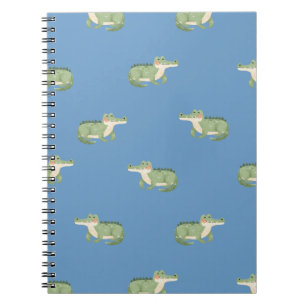 Cuaderno Cocodrilos en acuarela sobre azul