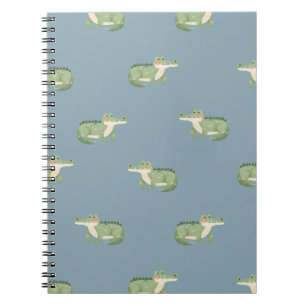 Cuaderno Cocodrilos en acuarela sobre gris azulado claro