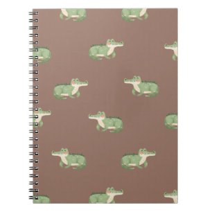 Cuaderno Cocodrilos en acuarela sobre marrón