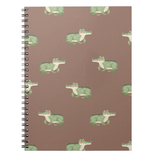 Cuaderno Cocodrilos en acuarela sobre marrón (Frente)