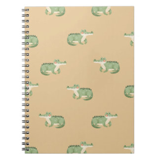 Cuaderno Cocodrilos en acuarela sobre naranja claro