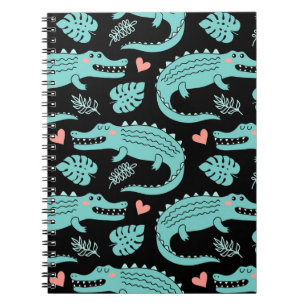 Cuaderno Cocodrilos personalizados, lindo patrón sin costur
