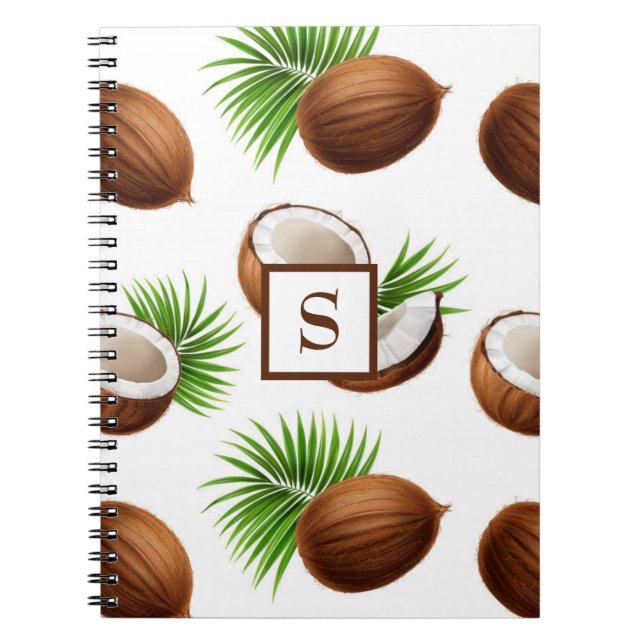 Cuaderno Cocos de Hawái Monograma Tropical (Frente)